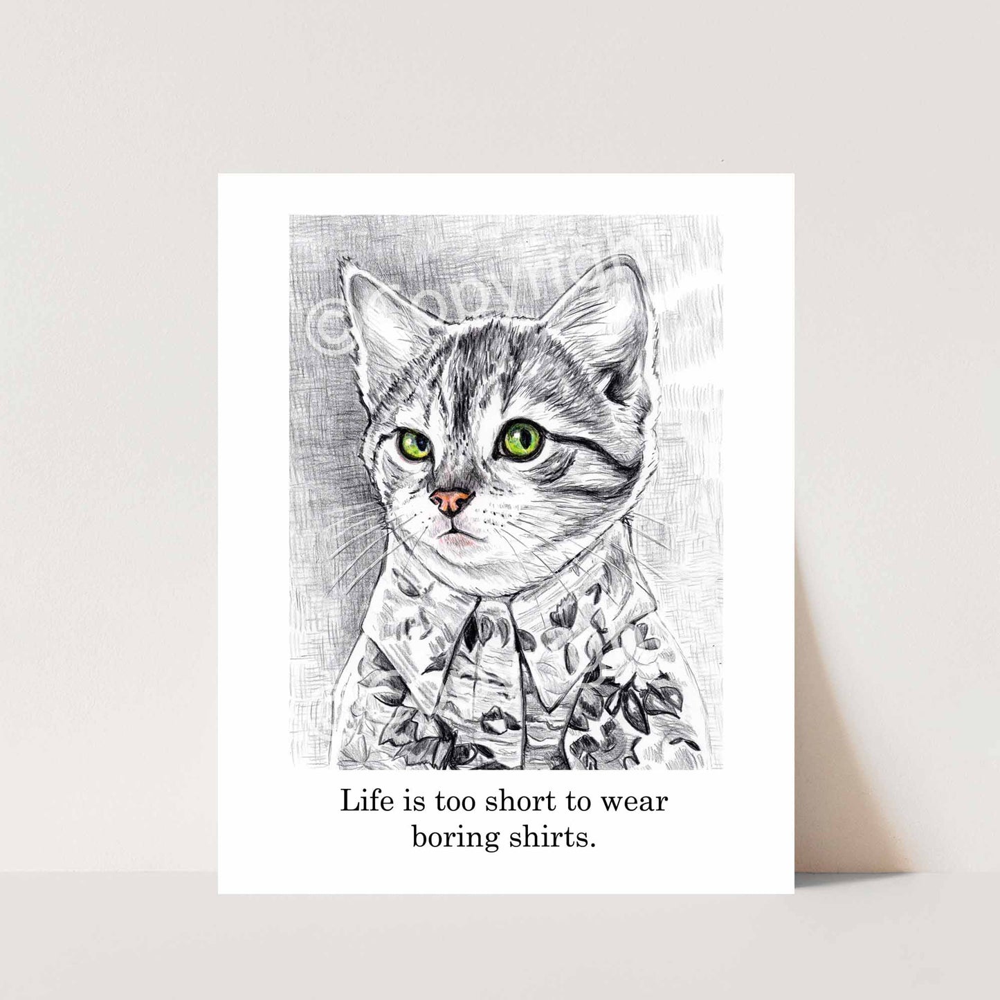 Boring Shirt Cat Print