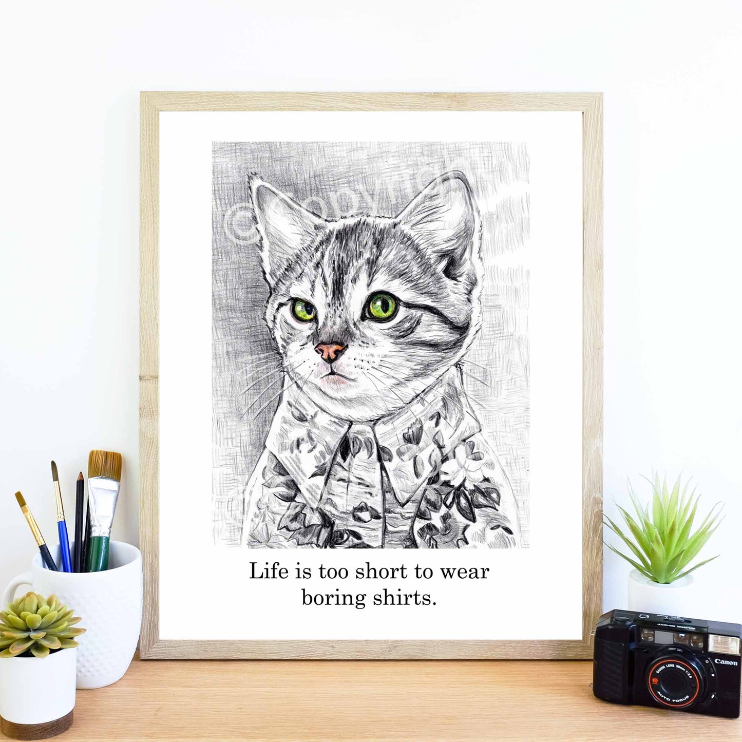 Boring Shirt Cat Print
