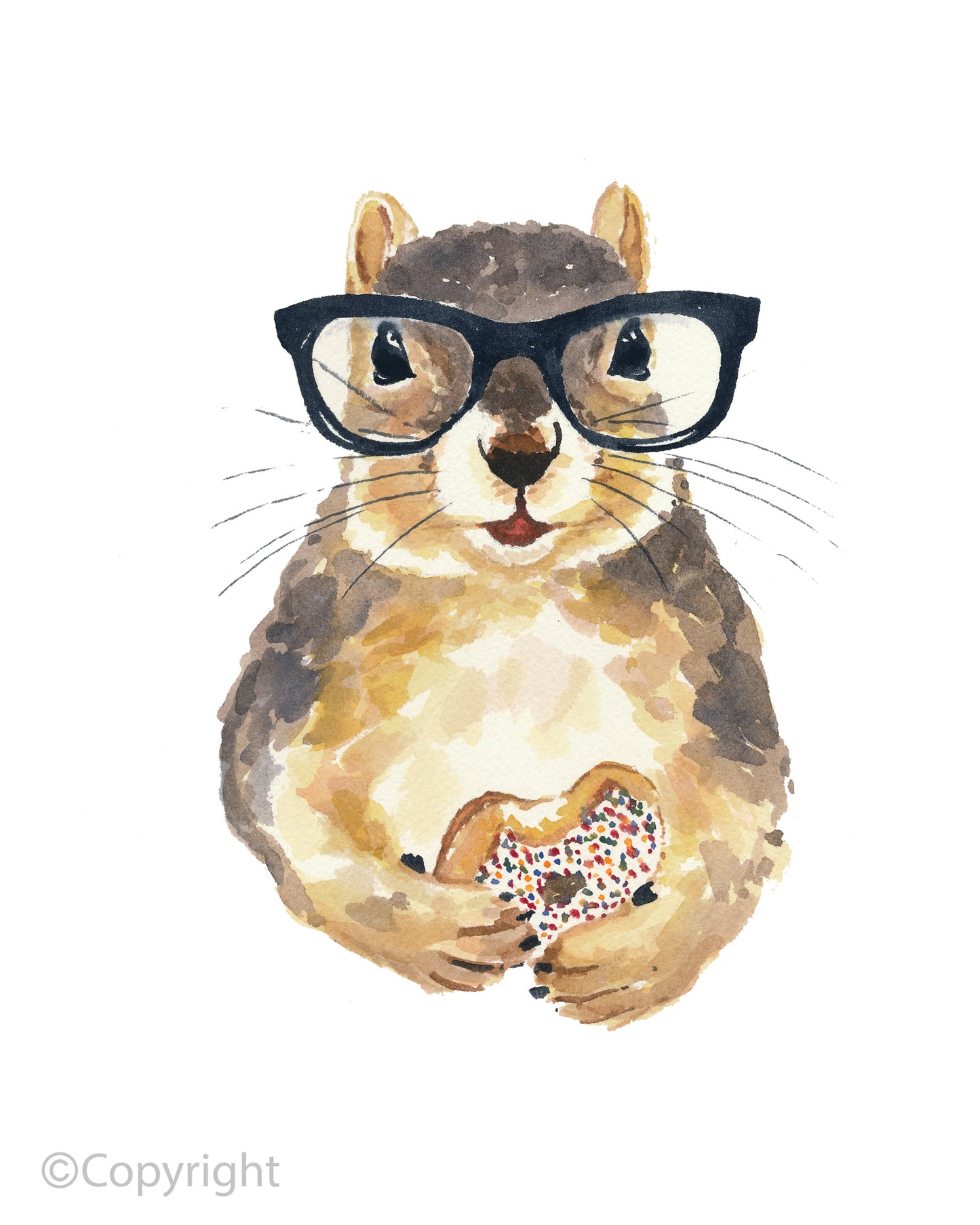 Nerd Squirrels Love Donuts