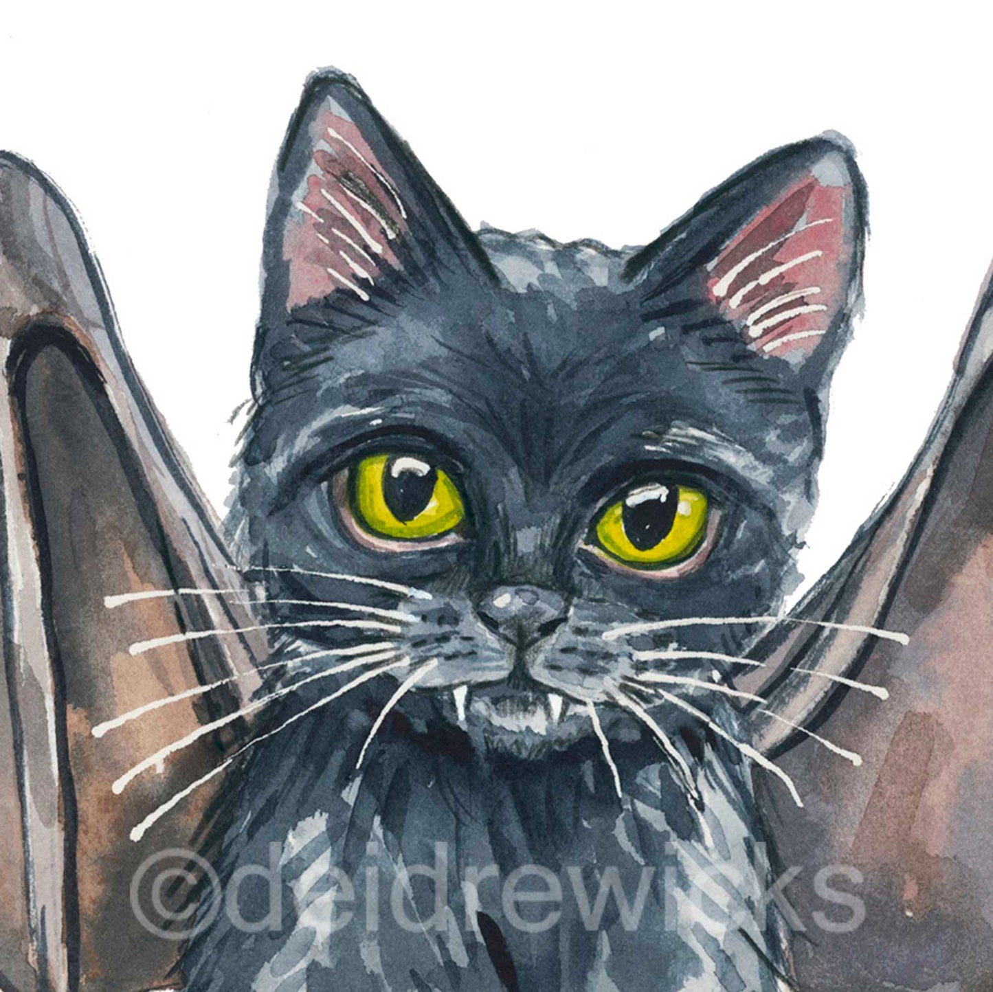 Close up of a black kitten cat with bright yellow eyes