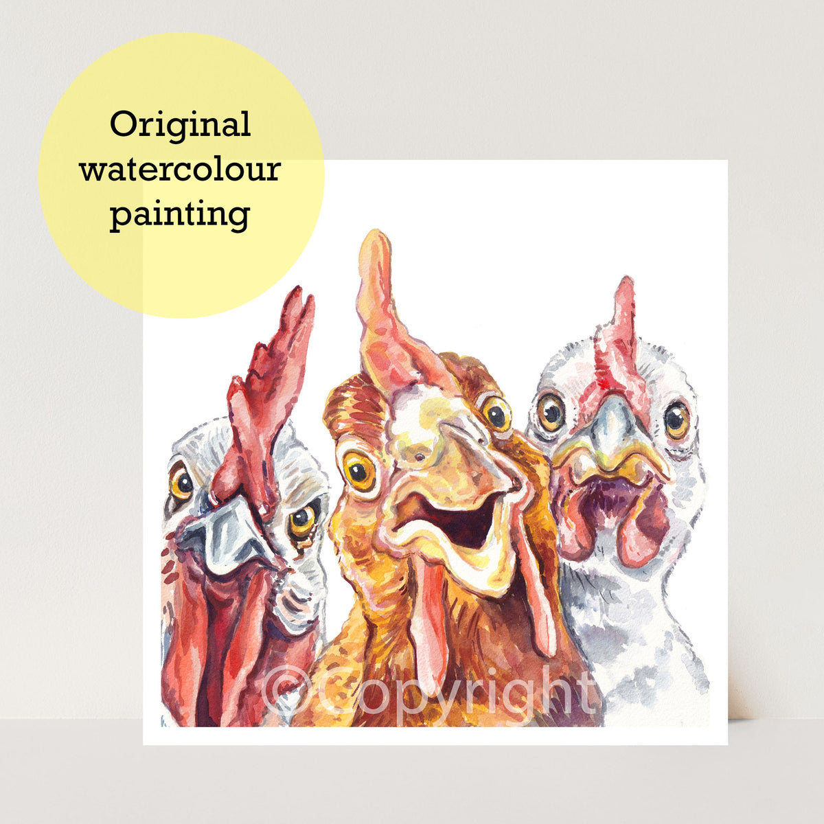City Chickens Original Watercolour Painting