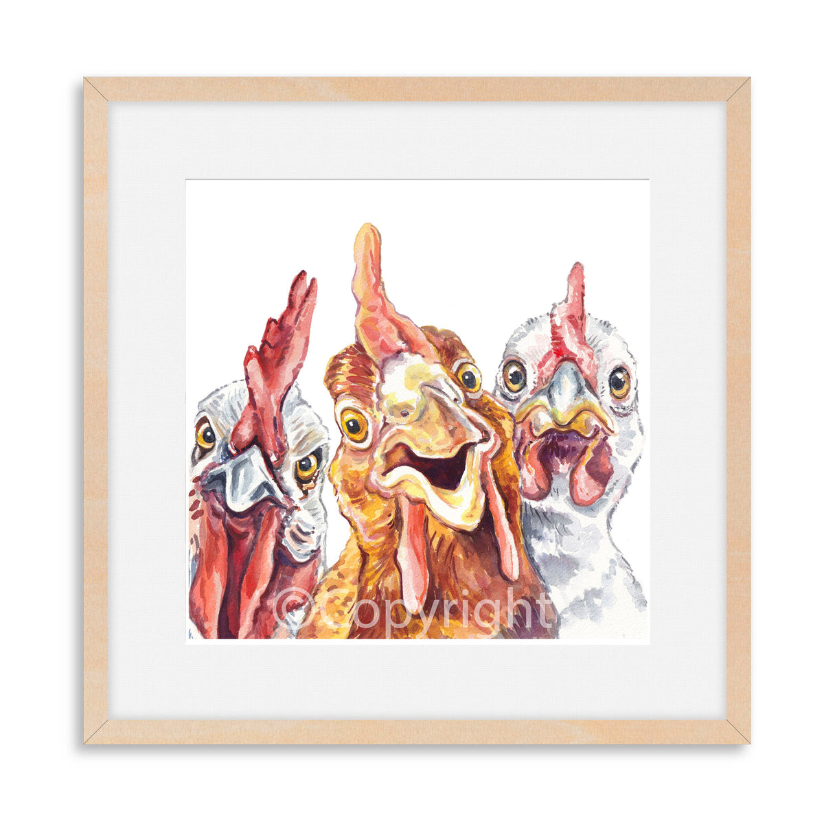 City Chickens Original Watercolour Painting