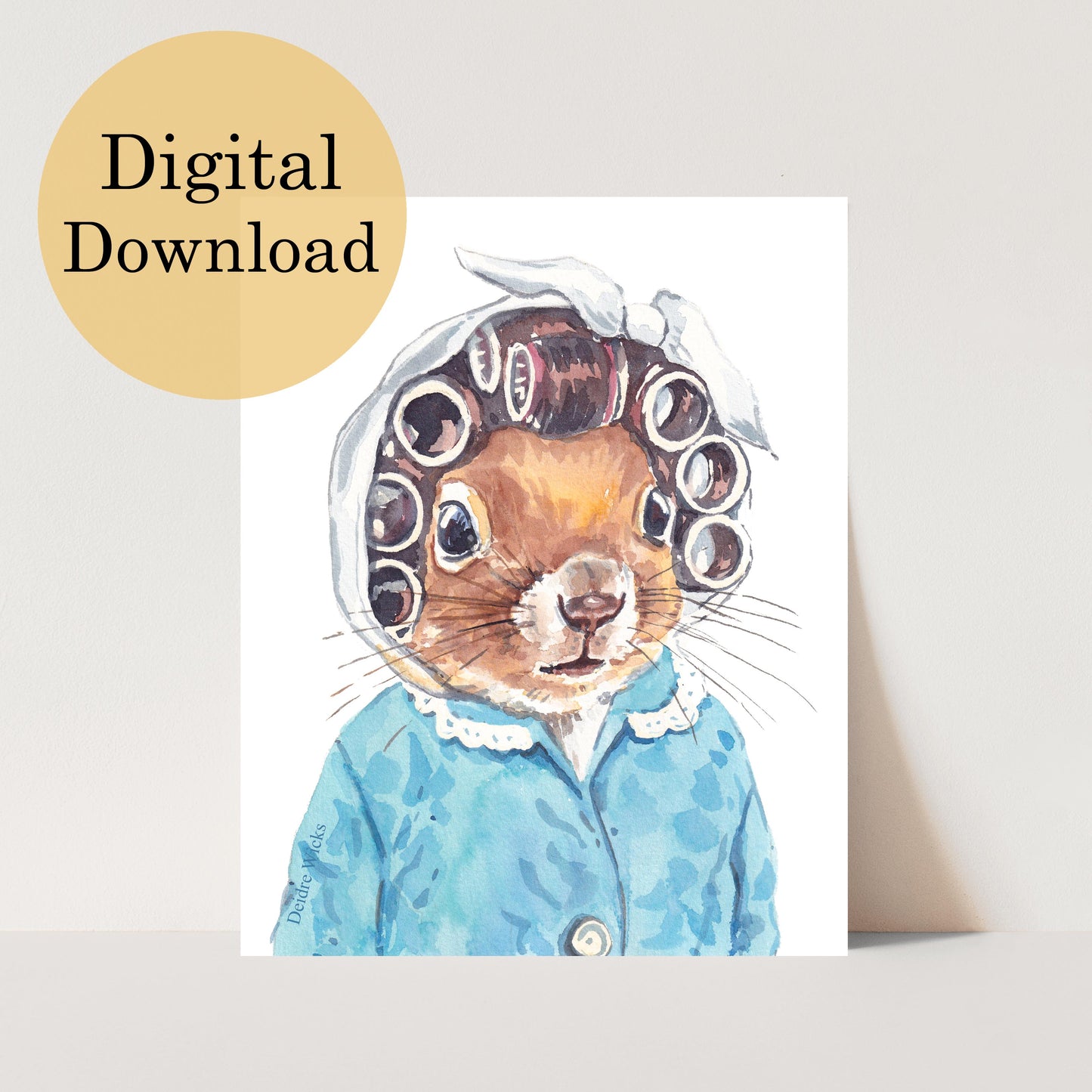 Granny Style Squirrel DIGITAL DOWNLOAD