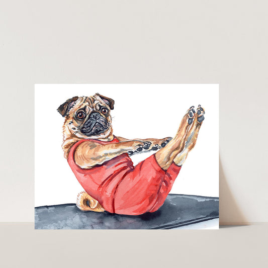 Pug Teaser Original Watercolour Painting