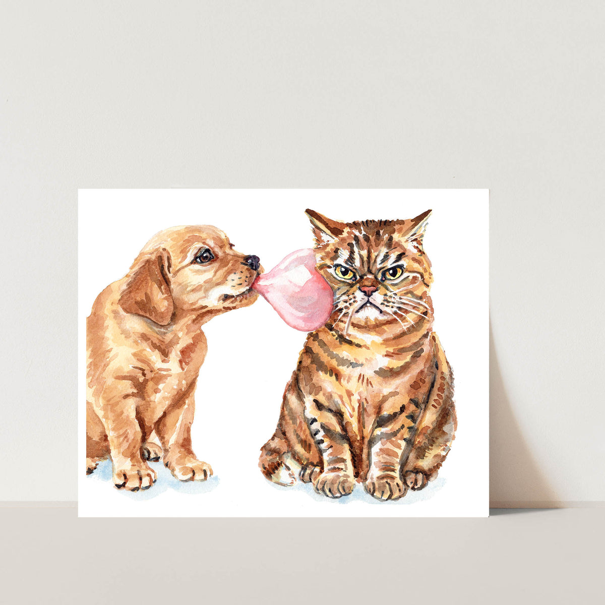 Siblings Cat and Dog Print