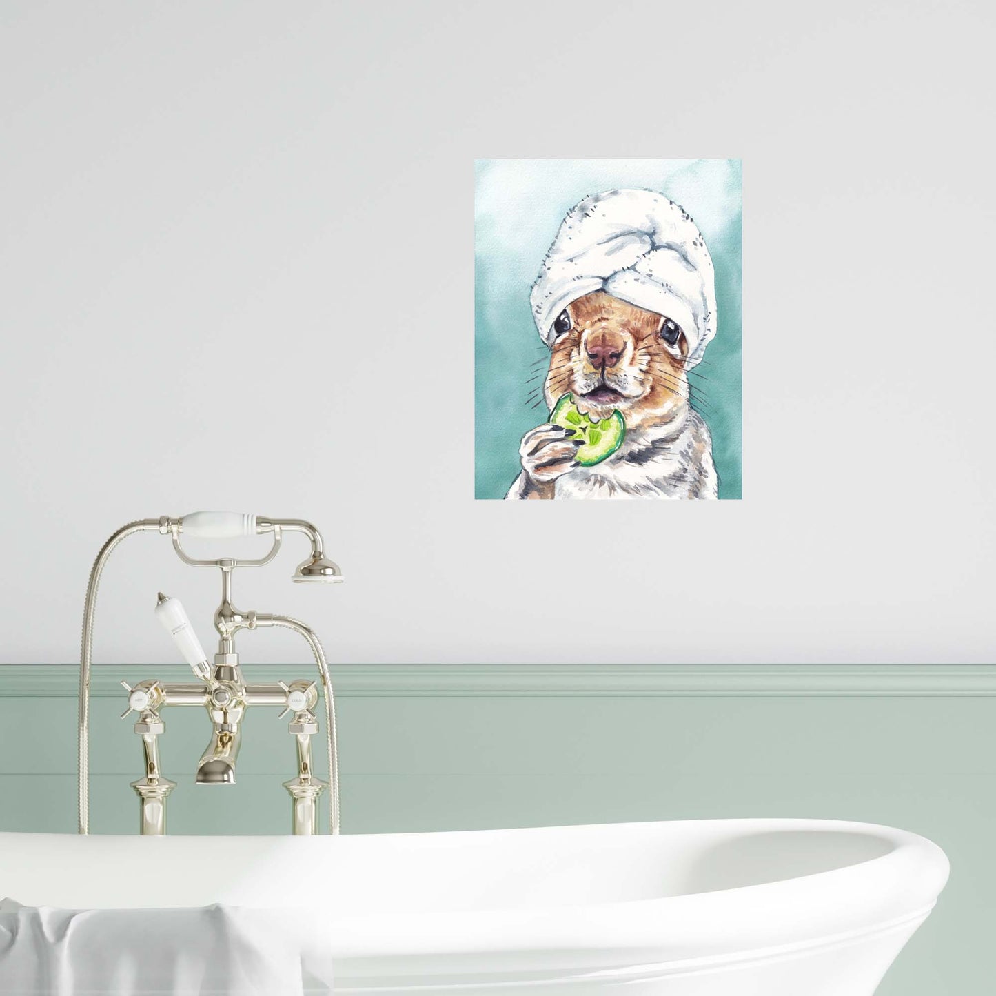 Spa Day Squirrel Wall Decal