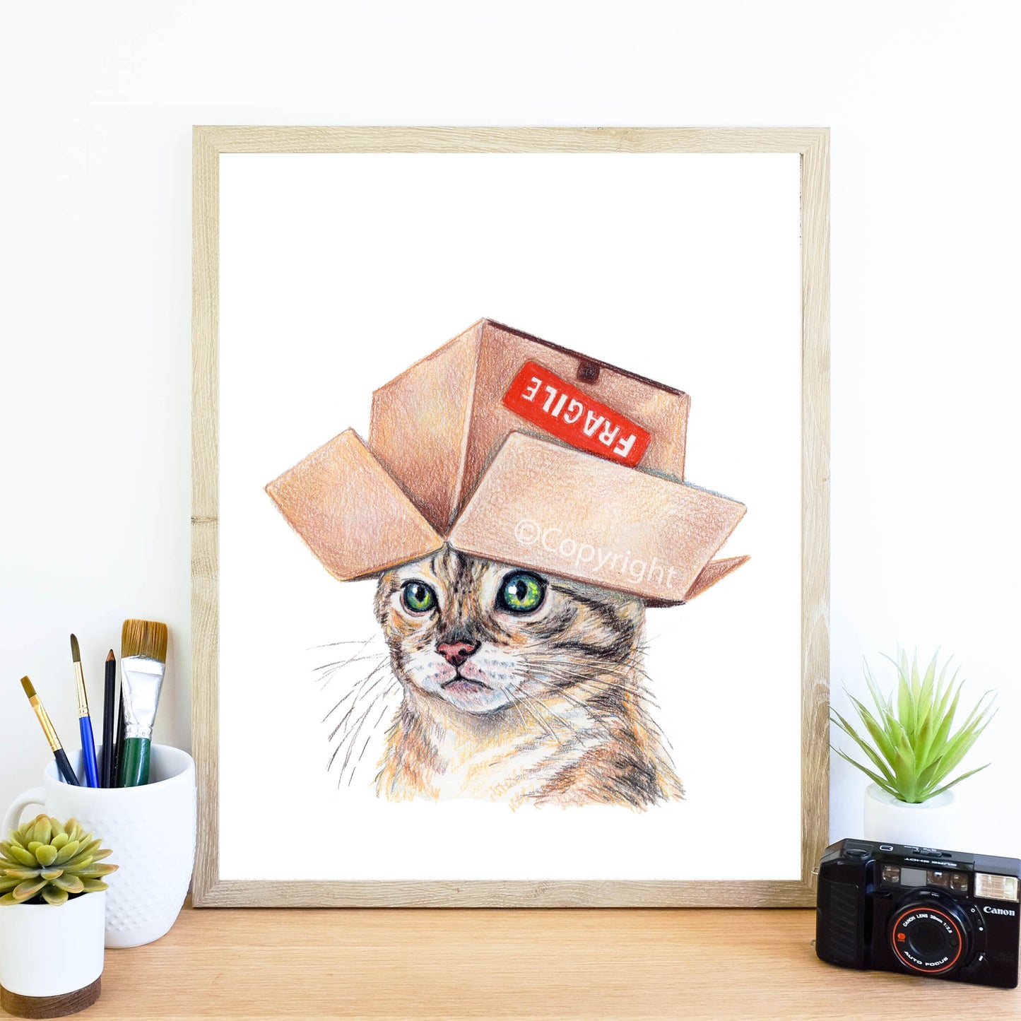 Thinking Inside the Box Cat Print
