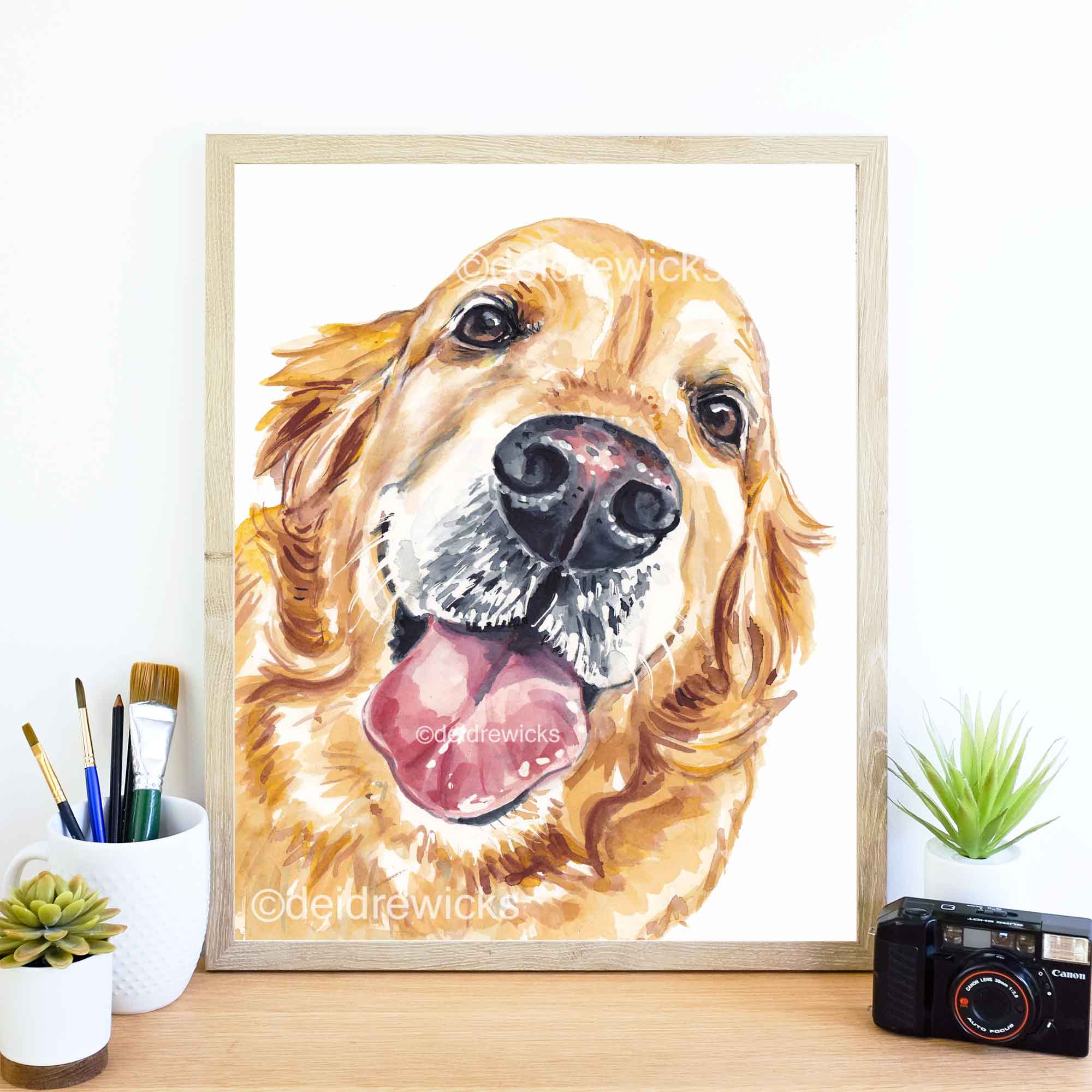 Golden store retriever paintings