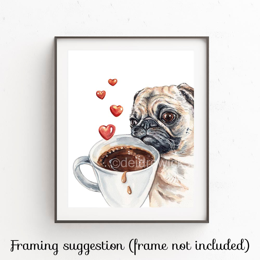 Suggested framing for a dog watercolour print by Deidre Wicks